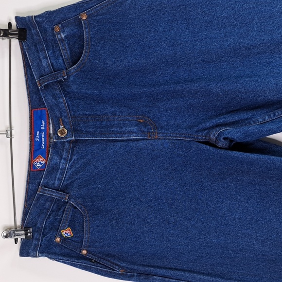 Vintage 90's Western Posted Slim Lowered Mid-Rise Tapered Leg Size 15/16 - Picture 5 of 17